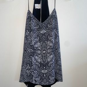 REVERSIBLE Black Paisley Halter Tank